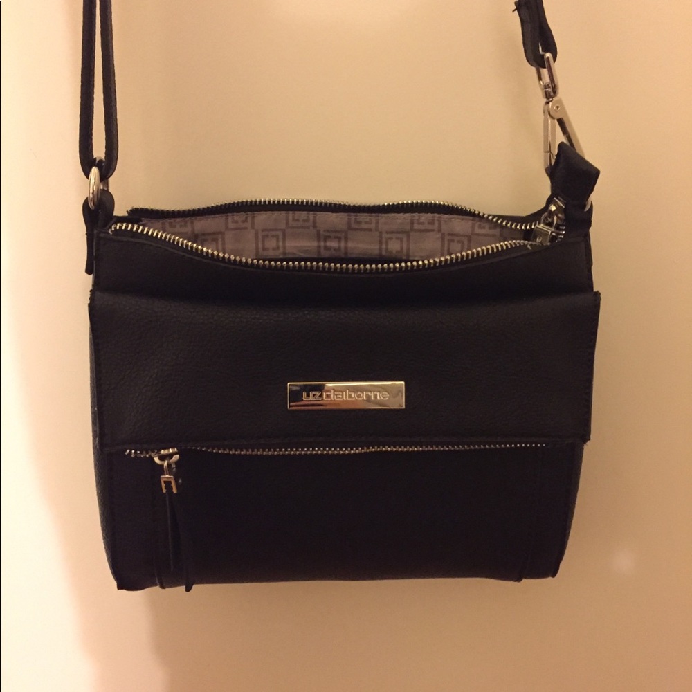 Classy black Liz Claiborne crossbody purse